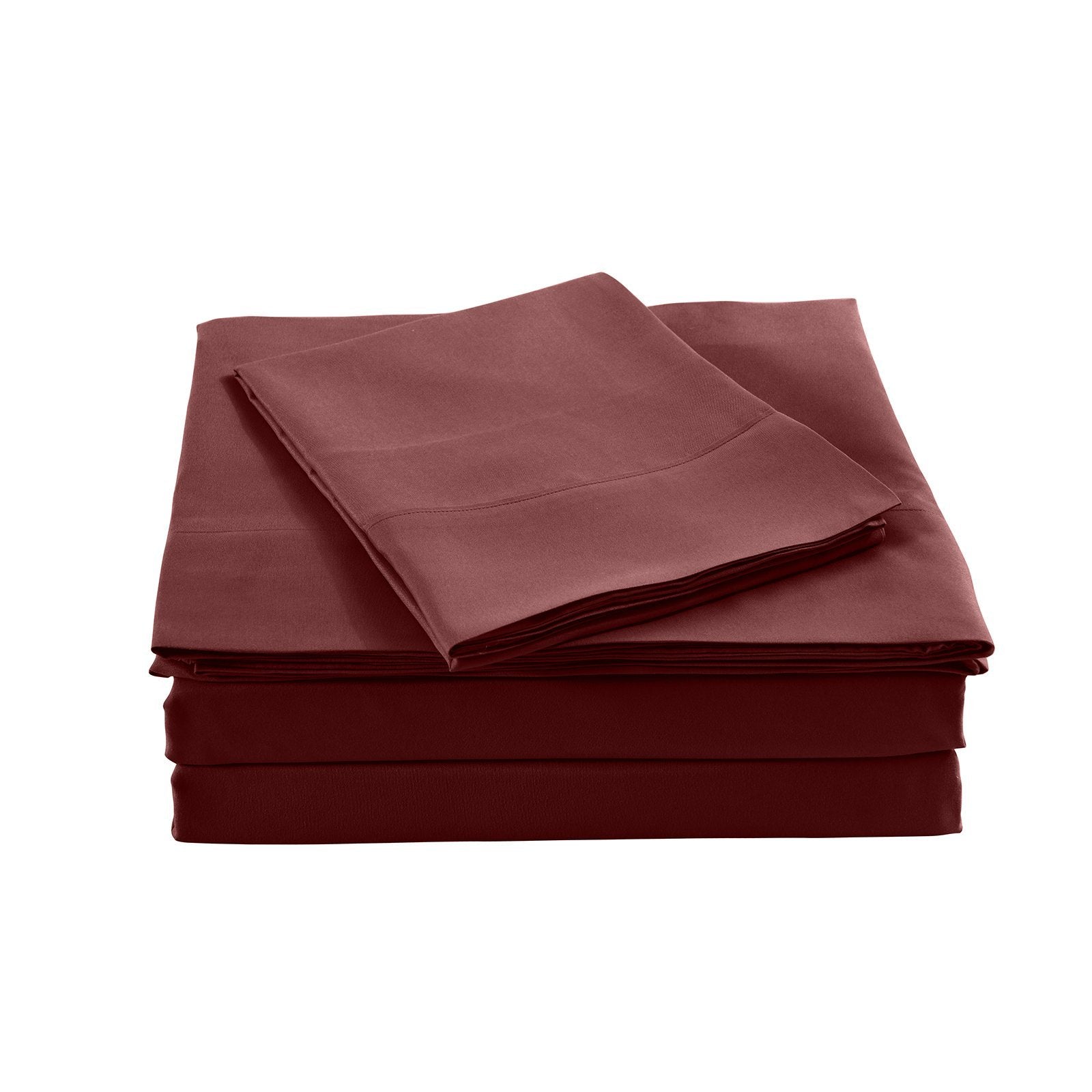 Royal Comfort Bamboo Blended Sheet & Pillowcases Set 1000TC Ultra Soft Bedding Queen Malaga Wine - Bedzy Australia