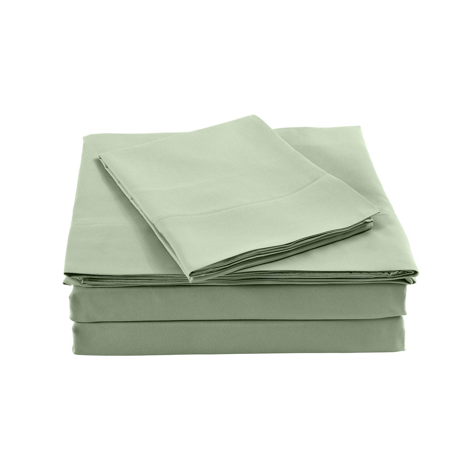Royal Comfort Bamboo Blended Sheet & Pillowcases Set 1000TC Ultra Soft Bedding Queen Sage Green - Bedzy Australia