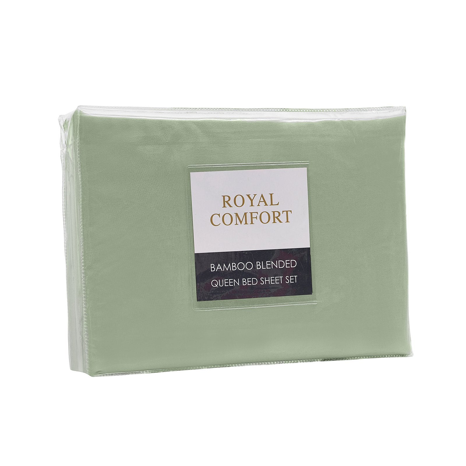 Royal Comfort Bamboo Blended Sheet & Pillowcases Set 1000TC Ultra Soft Bedding Queen Sage Green - Bedzy Australia
