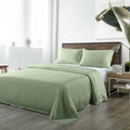 Bamboo Blended Sheet & Pillowcases Set 1000TC Ultra Soft Bedding Queen Sage Green