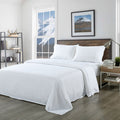 Bamboo Blended Sheet & Pillowcases Set 1000TC Ultra Soft Bedding Queen White