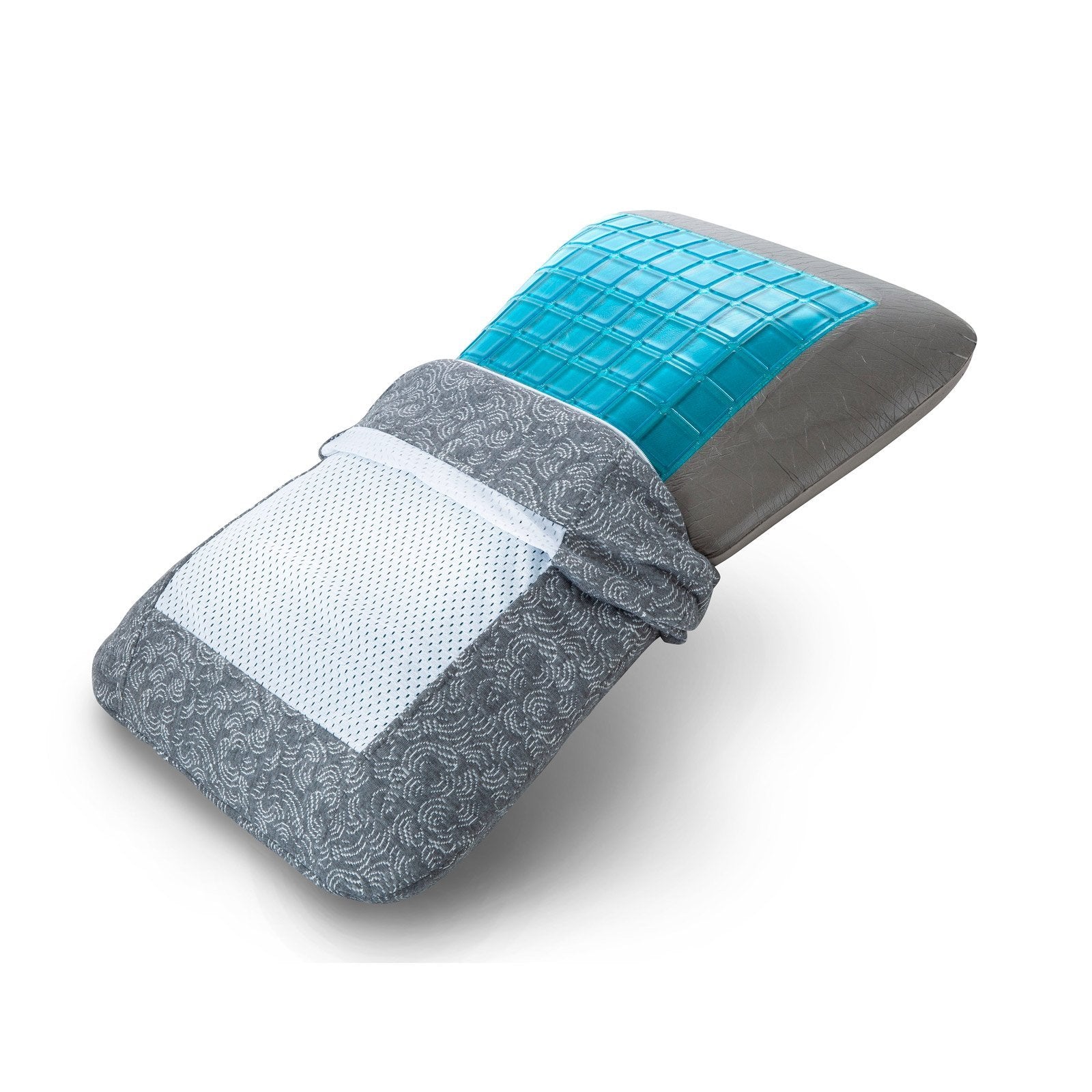 Royal Comfort Cool Gel Charcoal Infused High Density Memory Foam Pillow 40 x 60 cm Charcoal, Blue - Bedzy Australia