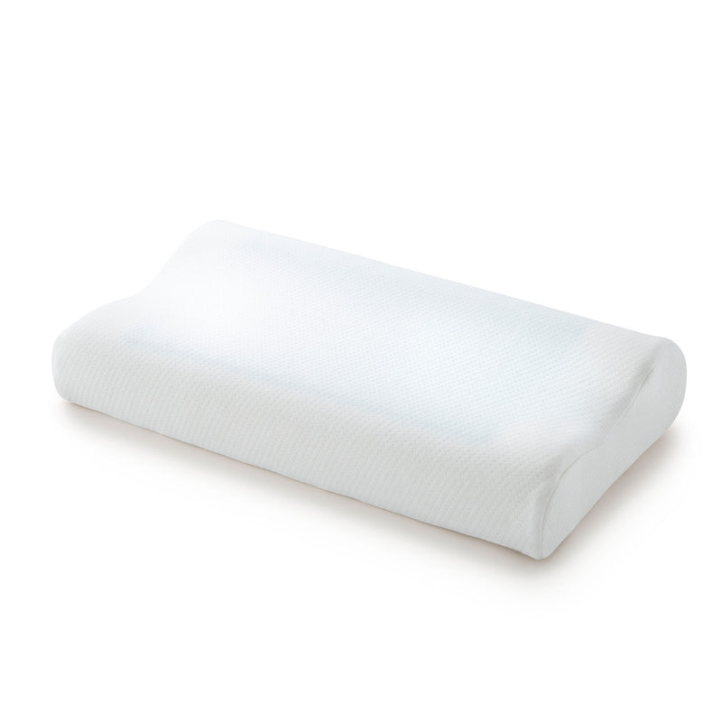 Royal Comfort Cooling Gel Contour High Density Memory Foam Pillow Twin Pack 30 x 50 cm White, Blue - Bedzy Australia