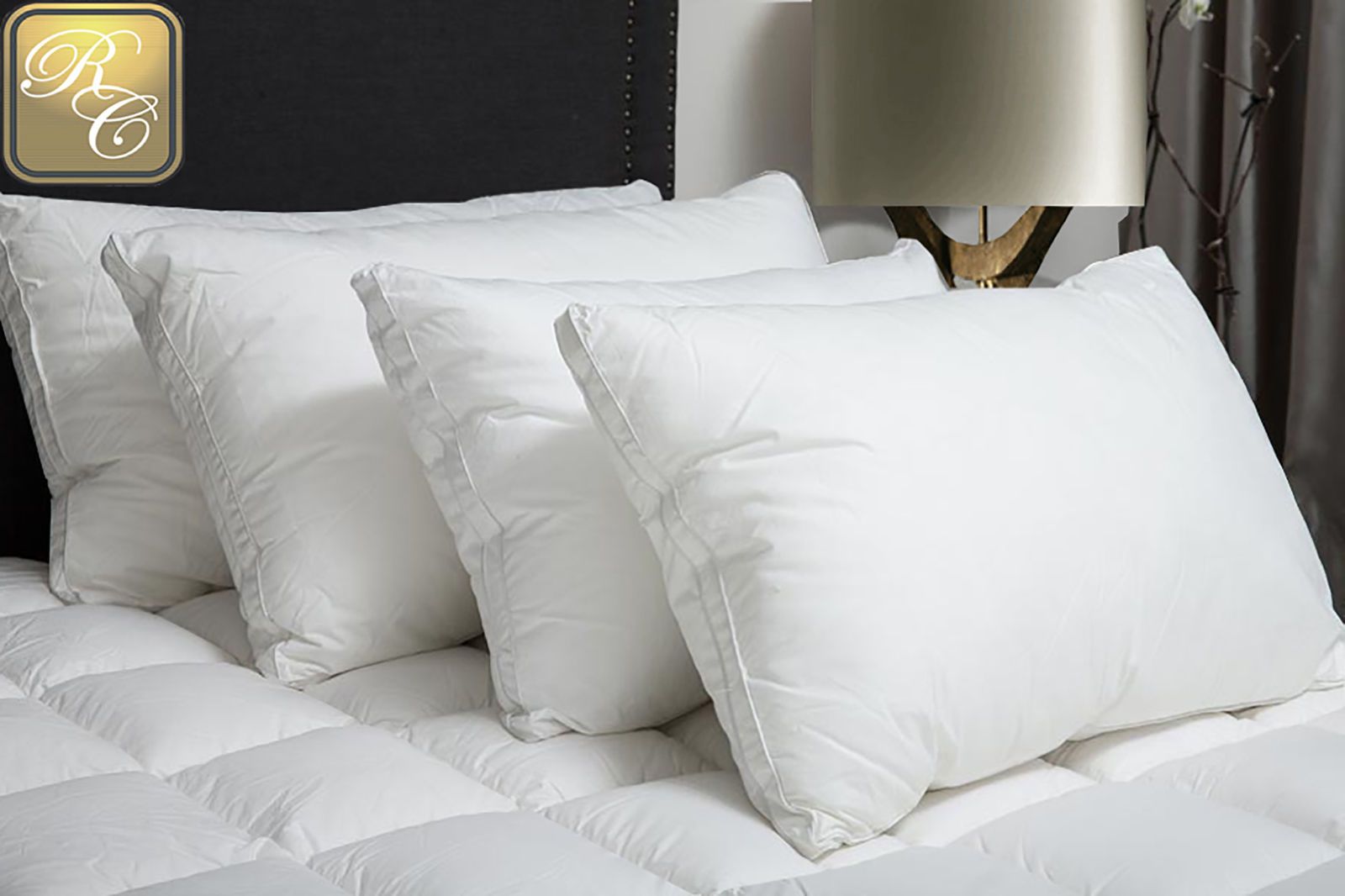 Royal Comfort Cotton 233 TC Luxury Signature Hotel Soft Hypoallergenic Pillow 50 x 90 cm White - Bedzy Australia
