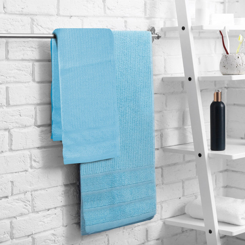 Royal Comfort Eden Egyptian Cotton 600GSM 8 Piece Luxury Bath Towels Set 8 Piece Aqua - Bedzy Australia - Home & Garden > Bathroom Accessories