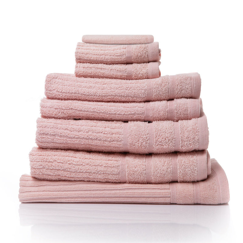 Royal Comfort Eden Egyptian Cotton 600GSM 8 Piece Luxury Bath Towels Set 8 Piece Blush - Bedzy Australia