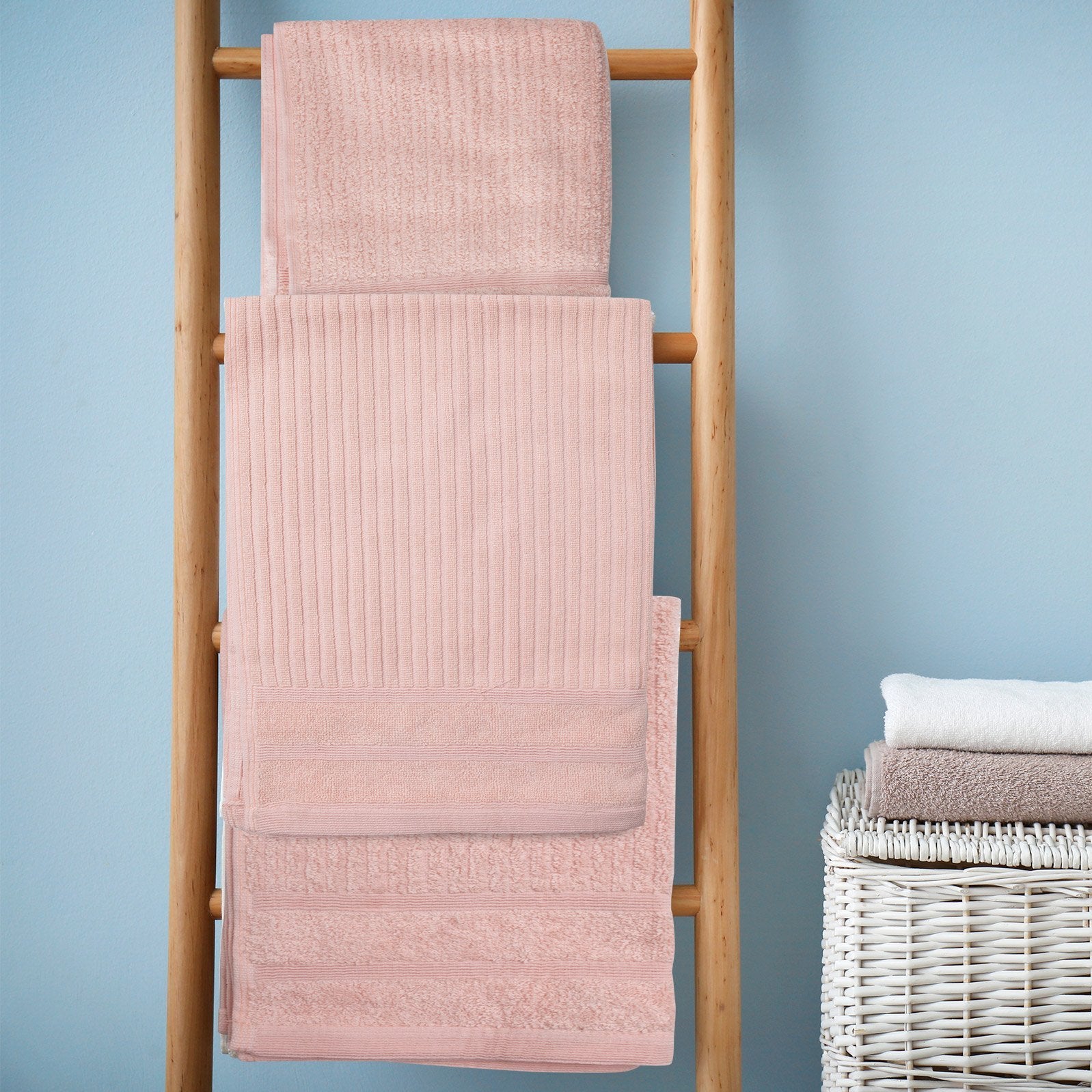 Royal Comfort Eden Egyptian Cotton 600GSM 8 Piece Luxury Bath Towels Set 8 Piece Blush - Bedzy Australia