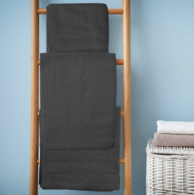 Royal Comfort Eden Egyptian Cotton 600GSM 8 Piece Luxury Bath Towels Set 8 Piece Granite - Bedzy Australia