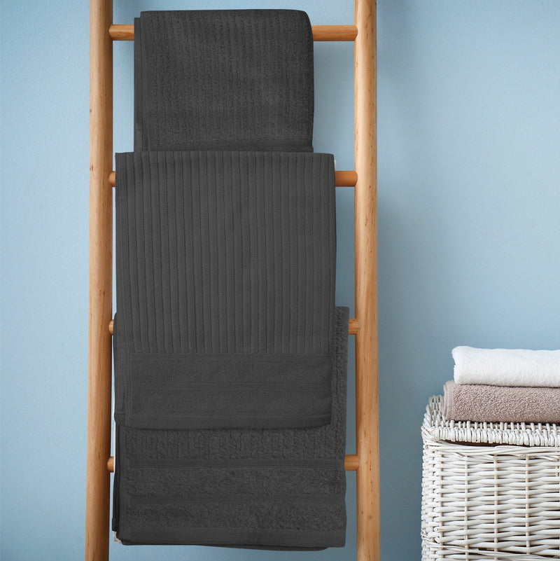 Royal Comfort Eden Egyptian Cotton 600GSM 8 Piece Luxury Bath Towels Set 8 Piece Granite - Bedzy Australia