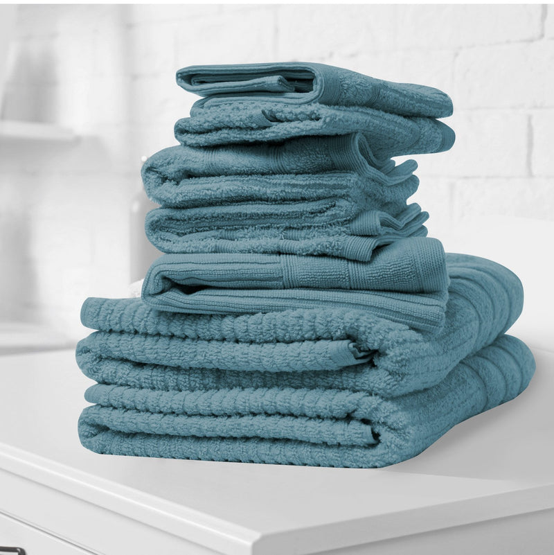 Royal Comfort Eden Egyptian Cotton 600GSM 8 Piece Luxury Bath Towels Set 8 Piece Turquoise - Bedzy Australia - Home & Garden > Bathroom Accessories