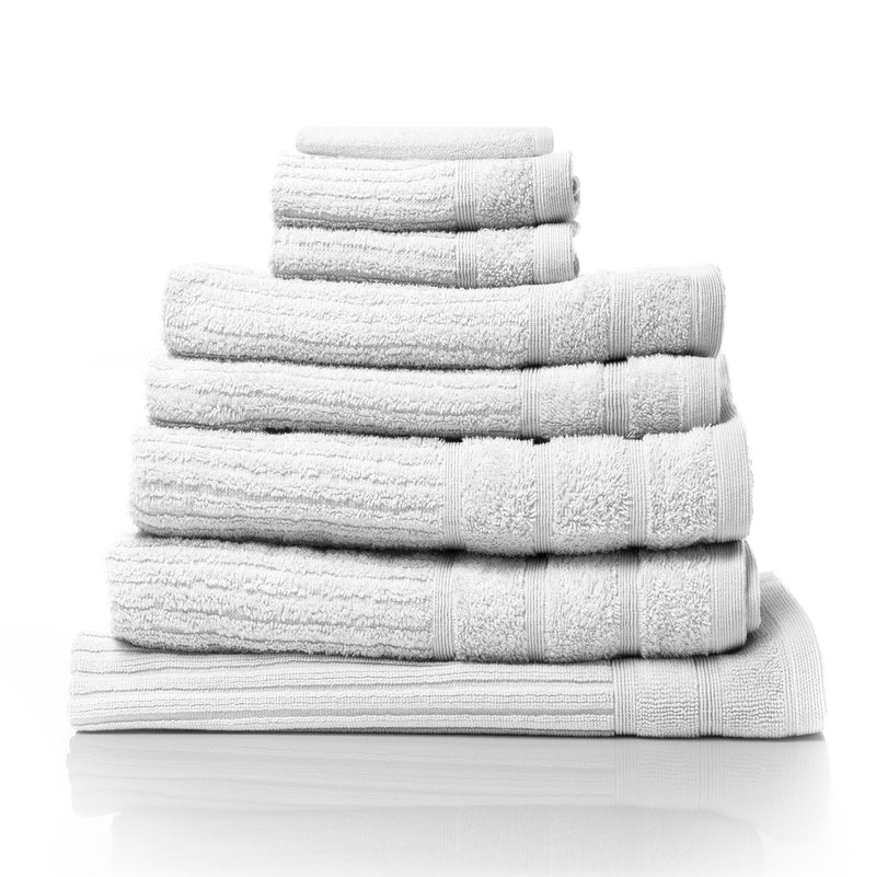 Royal Comfort Eden Egyptian Cotton 600GSM 8 Piece Luxury Bath Towels Set 8 Piece White - Bedzy Australia