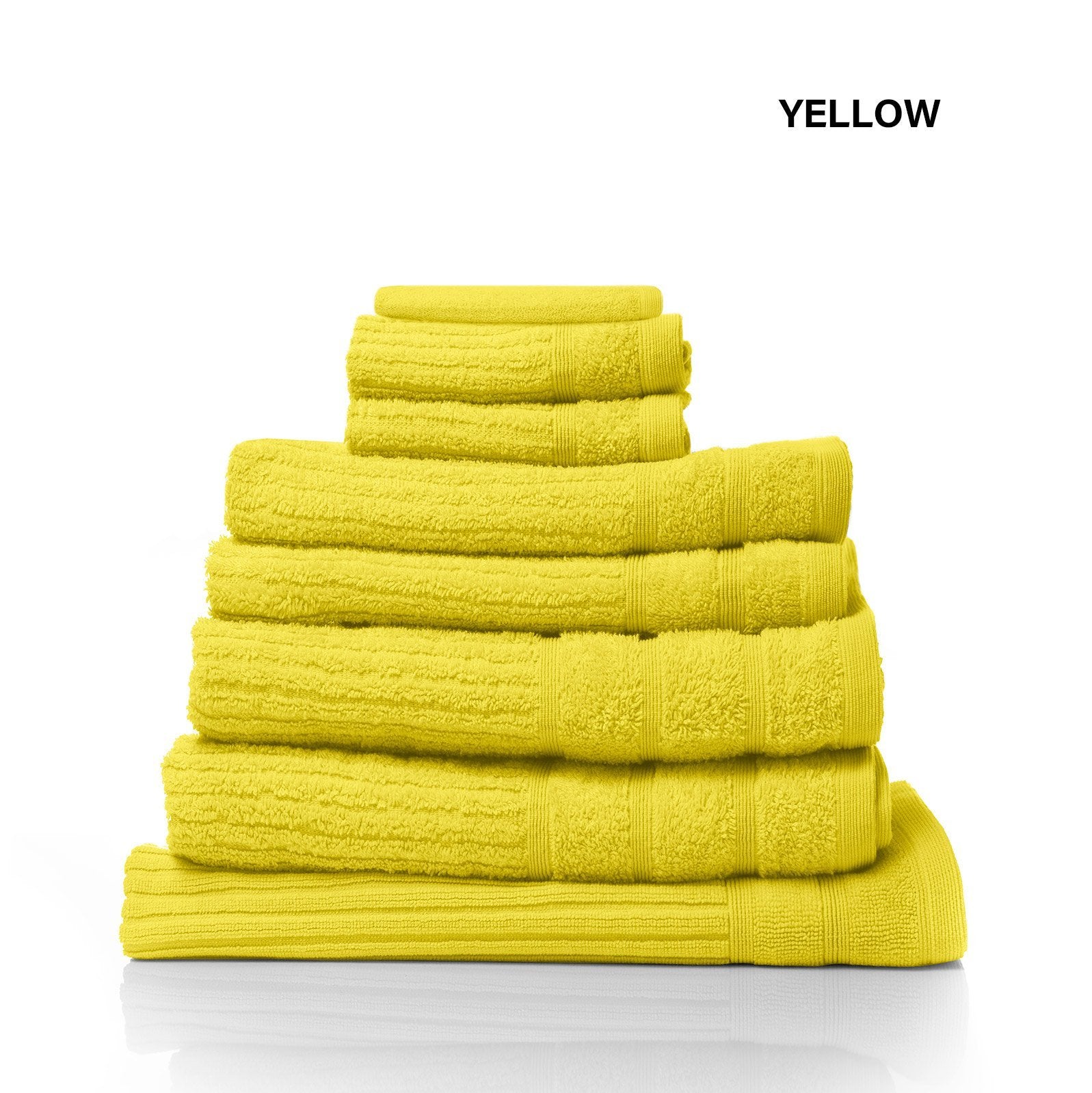 Royal Comfort Eden Egyptian Cotton 600GSM 8 Piece Luxury Bath Towels Set 8 Piece Yellow - Bedzy Australia