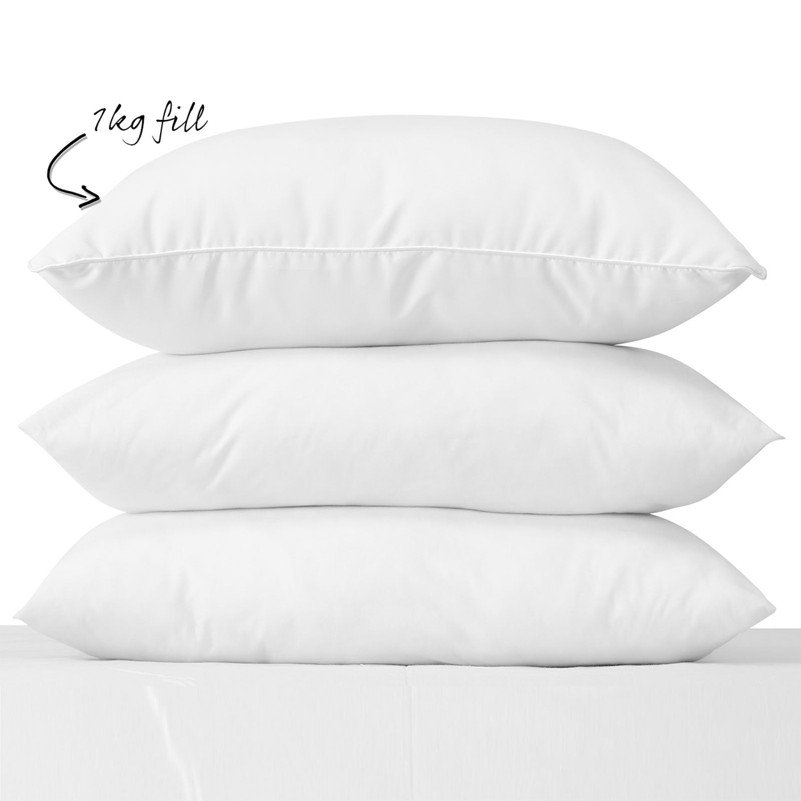 Royal Comfort Goose Down Feather Pillows 1000GSM 100% Cotton Cover - Twin Pack 50 x 75 cm White - Bedzy Australia