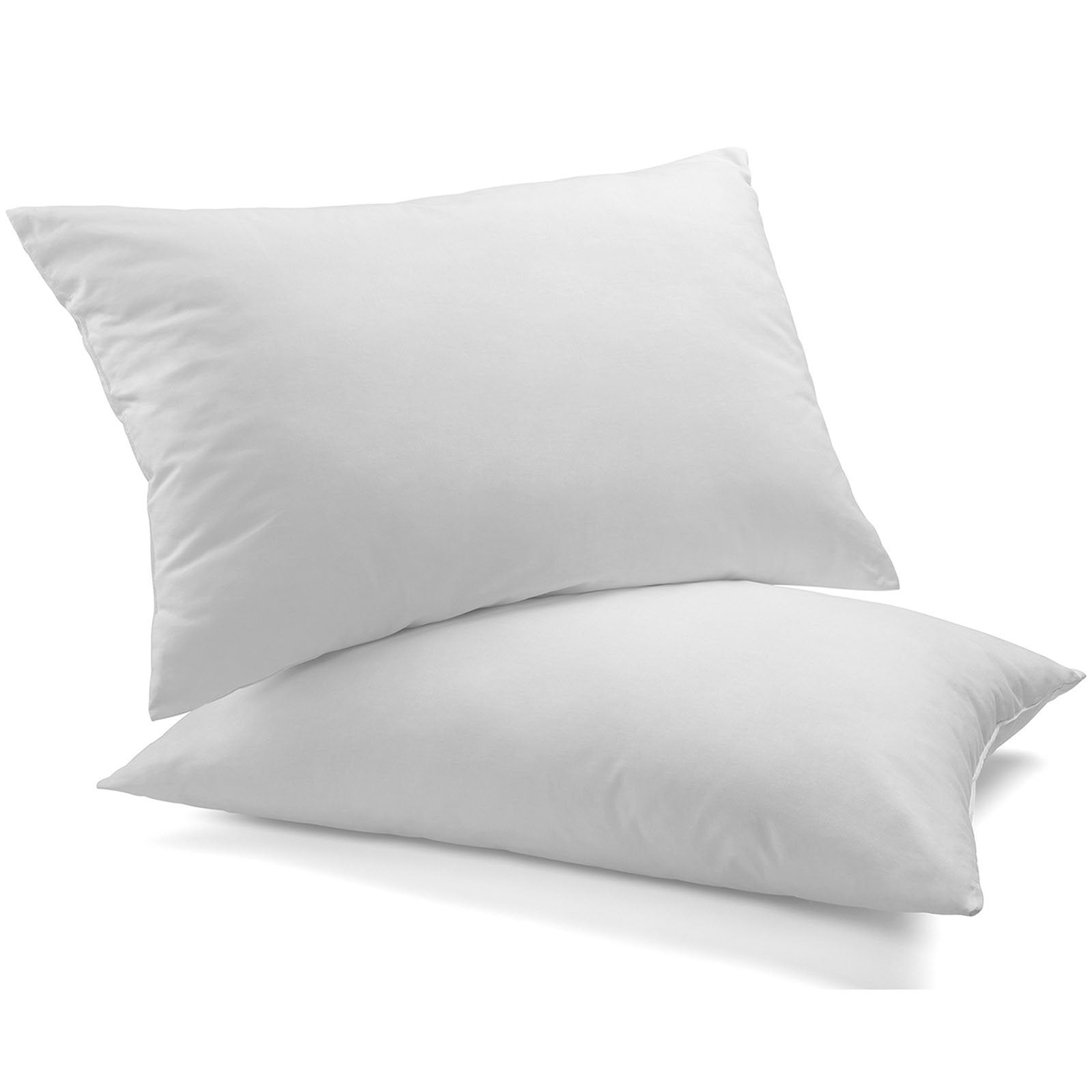 Royal Comfort Goose Down Feather Pillows 1000GSM 100% Cotton Cover - Twin Pack 50 x 75 cm White - Bedzy Australia