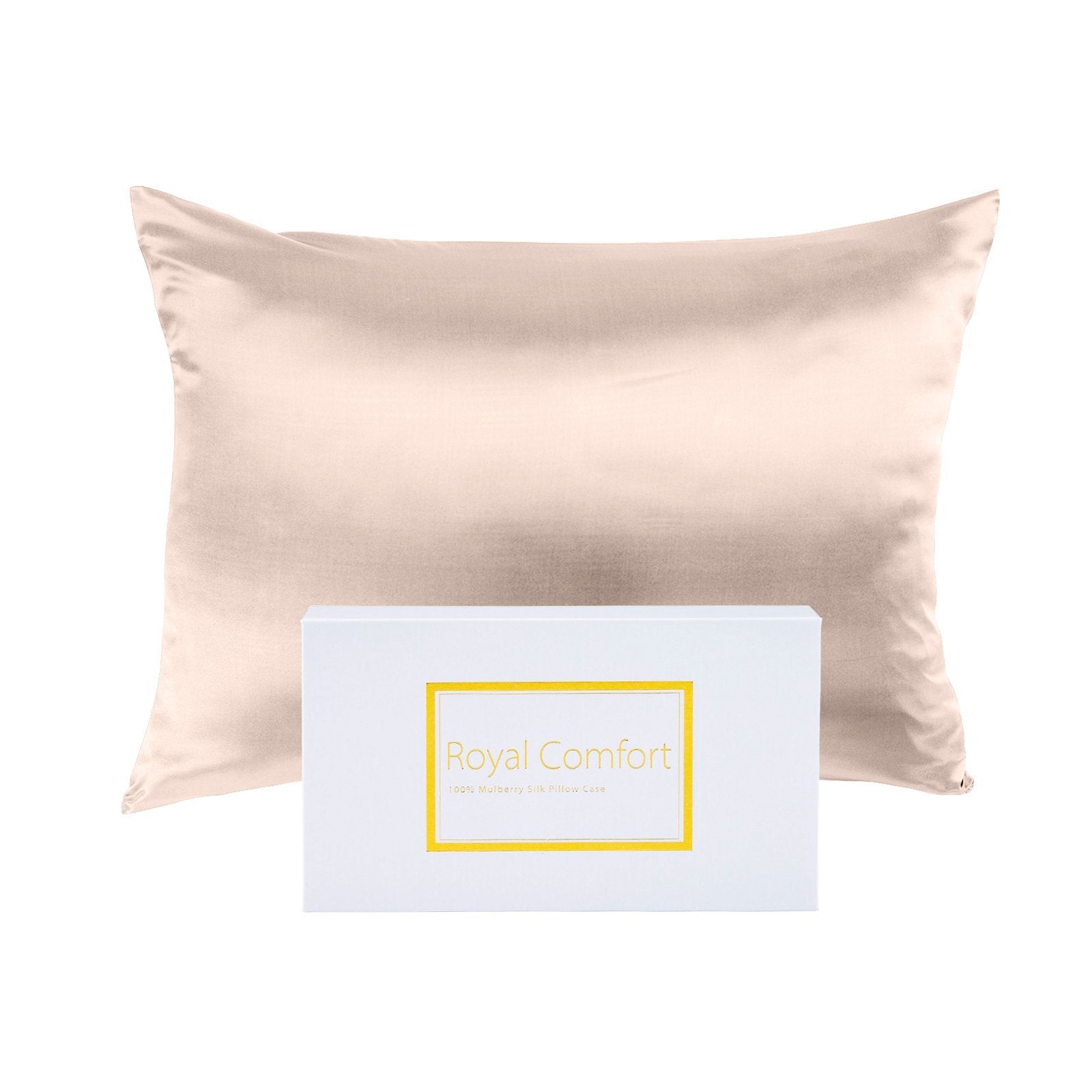 Royal Comfort Mulberry Soft Silk Hypoallergenic Pillowcase Twin Pack 51 x 76cm 51 x 76 cm Champagne Pink - Bedzy Australia