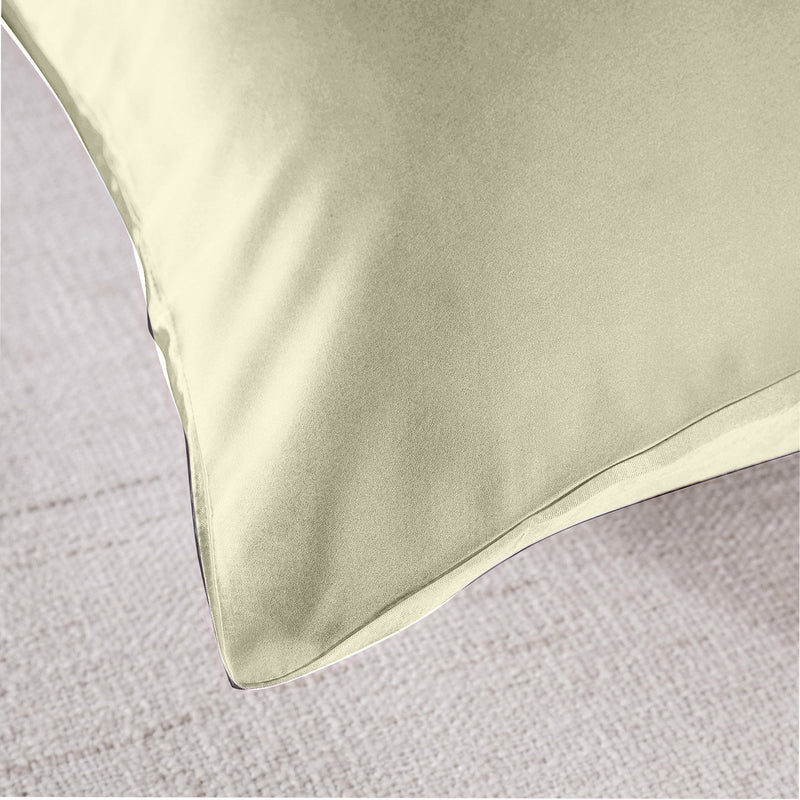Royal Comfort Mulberry Soft Silk Hypoallergenic Pillowcase Twin Pack 51 x 76cm 51 x 76 cm Ivory - Bedzy Australia