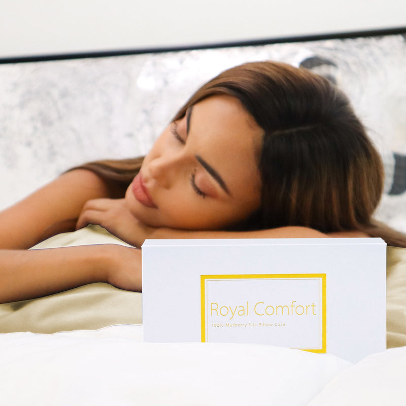 Royal Comfort Mulberry Soft Silk Hypoallergenic Pillowcase Twin Pack 51 x 76cm 51 x 76 cm Ivory - Bedzy Australia