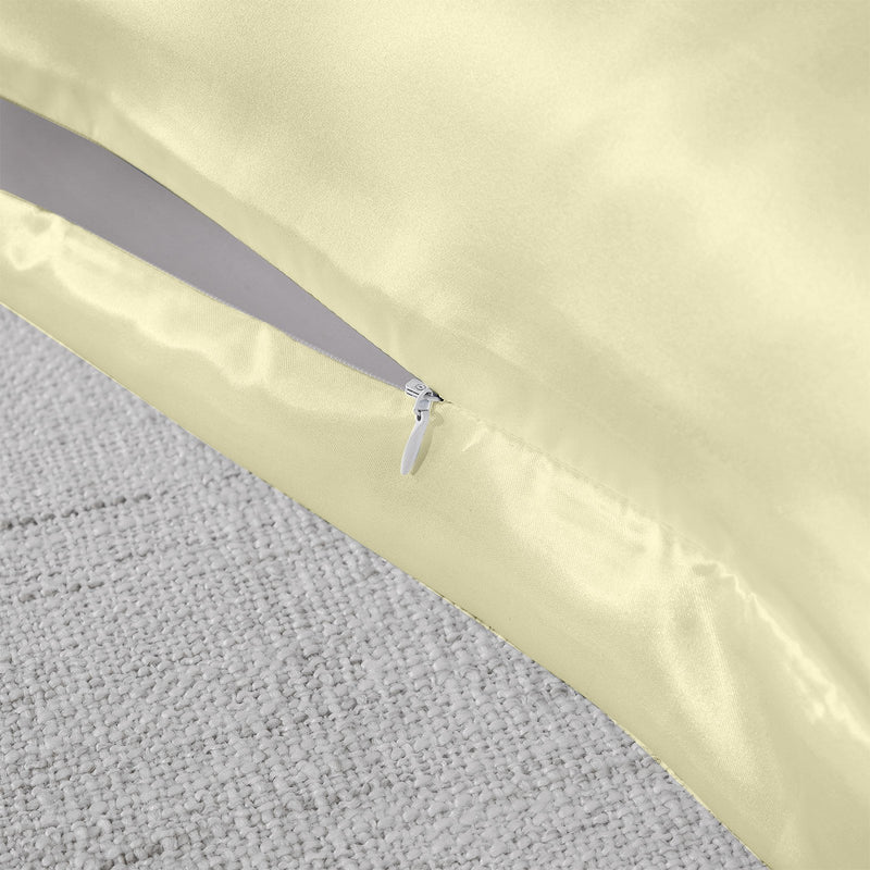 Royal Comfort Mulberry Soft Silk Hypoallergenic Pillowcase Twin Pack 51 x 76cm 51 x 76 cm Ivory - Bedzy Australia