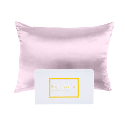 Royal Comfort Mulberry Soft Silk Hypoallergenic Pillowcase Twin Pack 51 x 76cm 51 x 76 cm Lilac - Bedzy Australia