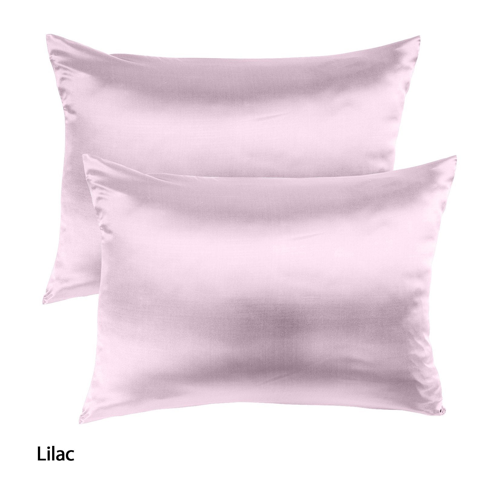 Royal Comfort Mulberry Soft Silk Hypoallergenic Pillowcase Twin Pack 51 x 76cm 51 x 76 cm Lilac - Bedzy Australia