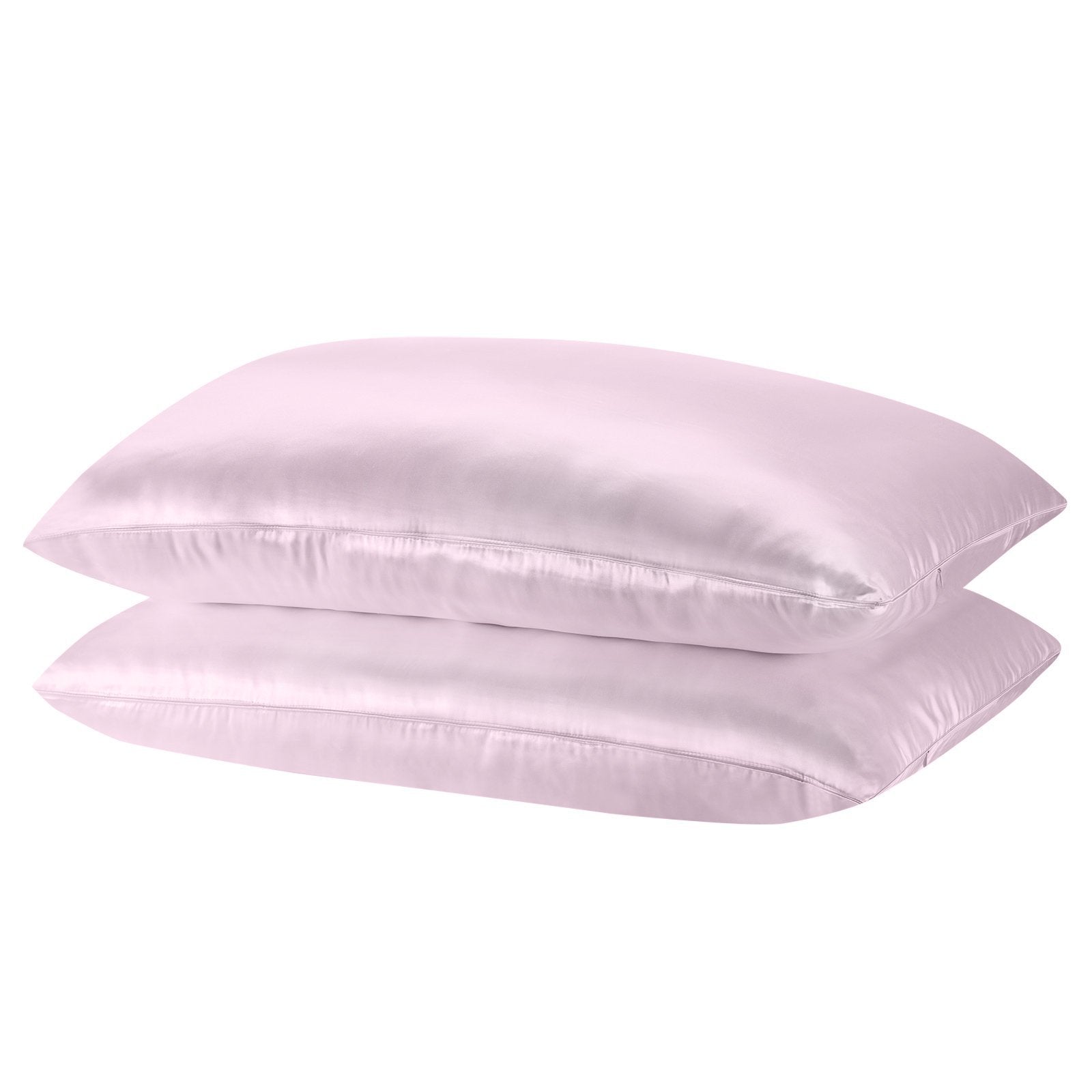 Royal Comfort Mulberry Soft Silk Hypoallergenic Pillowcase Twin Pack 51 x 76cm 51 x 76 cm Lilac - Bedzy Australia
