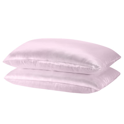 Royal Comfort Mulberry Soft Silk Hypoallergenic Pillowcase Twin Pack 51 x 76cm 51 x 76 cm Lilac - Bedzy Australia