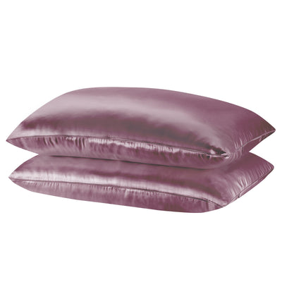 Royal Comfort Mulberry Soft Silk Hypoallergenic Pillowcase Twin Pack 51 x 76cm 51 x 76 cm Malaga Wine - Bedzy Australia