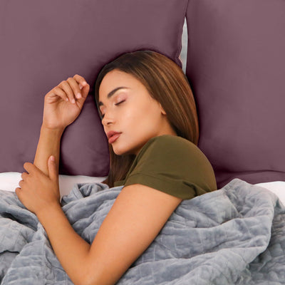 Royal Comfort Mulberry Soft Silk Hypoallergenic Pillowcase Twin Pack 51 x 76cm 51 x 76 cm Malaga Wine - Bedzy Australia