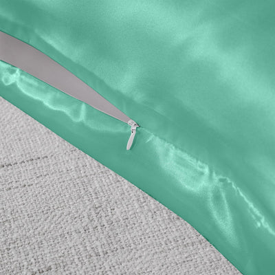 Royal Comfort Mulberry Soft Silk Hypoallergenic Pillowcase Twin Pack 51 x 76cm 51 x 76 cm Mint - Bedzy Australia
