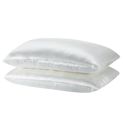 Royal Comfort Mulberry Soft Silk Hypoallergenic Pillowcase Twin Pack 51 x 76cm 51 x 76 cm Silver - Bedzy Australia