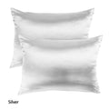 Mulberry Soft Silk Hypoallergenic Pillowcase Twin Pack 51 x 76cm 51 x 76 cm Silver