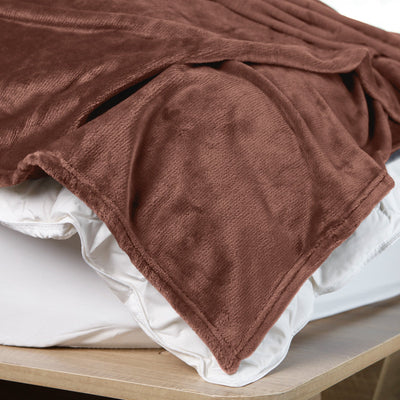 Royal Comfort Plush Blanket Throw Warm Soft Super Soft Large 220cm x 240cm Coffee - Bedzy Australia