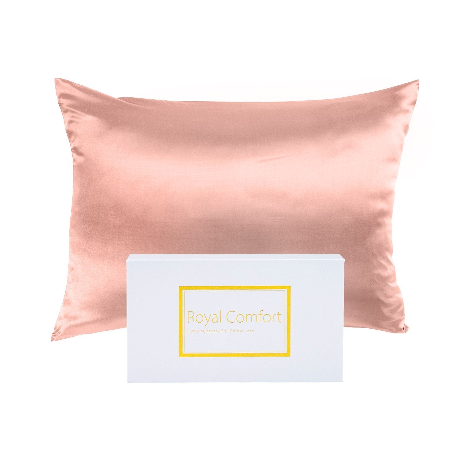 Royal Comfort Pure Silk Pillow Case 100% Mulberry Silk Hypoallergenic Pillowcase 51 x 76 cm Blush - Bedzy Australia