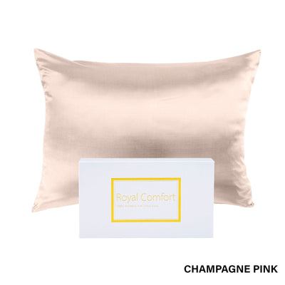 Royal Comfort Pure Silk Pillow Case 100% Mulberry Silk Hypoallergenic Pillowcase 51 x 76 cm Champagne Pink - Bedzy Australia