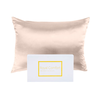 Royal Comfort Pure Silk Pillow Case 100% Mulberry Silk Hypoallergenic Pillowcase 51 x 76 cm Champagne Pink - Bedzy Australia
