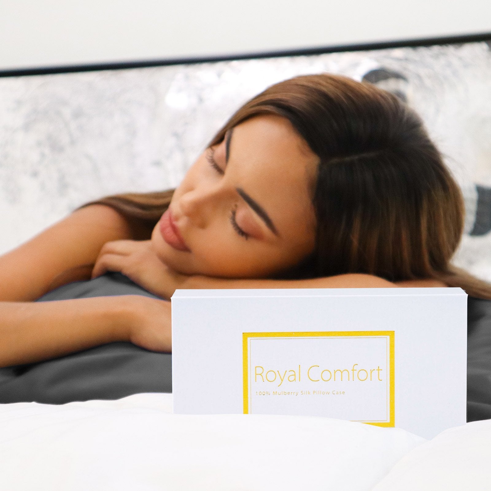Royal Comfort Pure Silk Pillow Case 100% Mulberry Silk Hypoallergenic Pillowcase 51 x 76 cm Charcoal - Bedzy Australia
