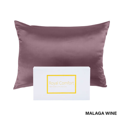 Royal Comfort Pure Silk Pillow Case 100% Mulberry Silk Hypoallergenic Pillowcase 51 x 76 cm Malaga Wine - Bedzy Australia