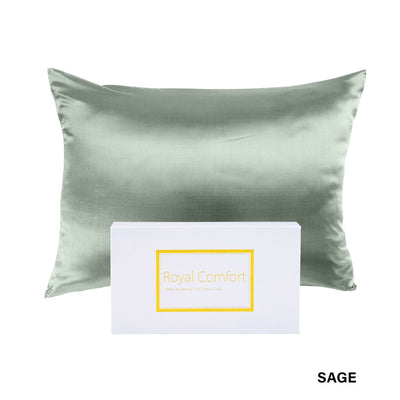 Royal Comfort Pure Silk Pillow Case 100% Mulberry Silk Hypoallergenic Pillowcase 51 x 76 cm Sage - Bedzy Australia