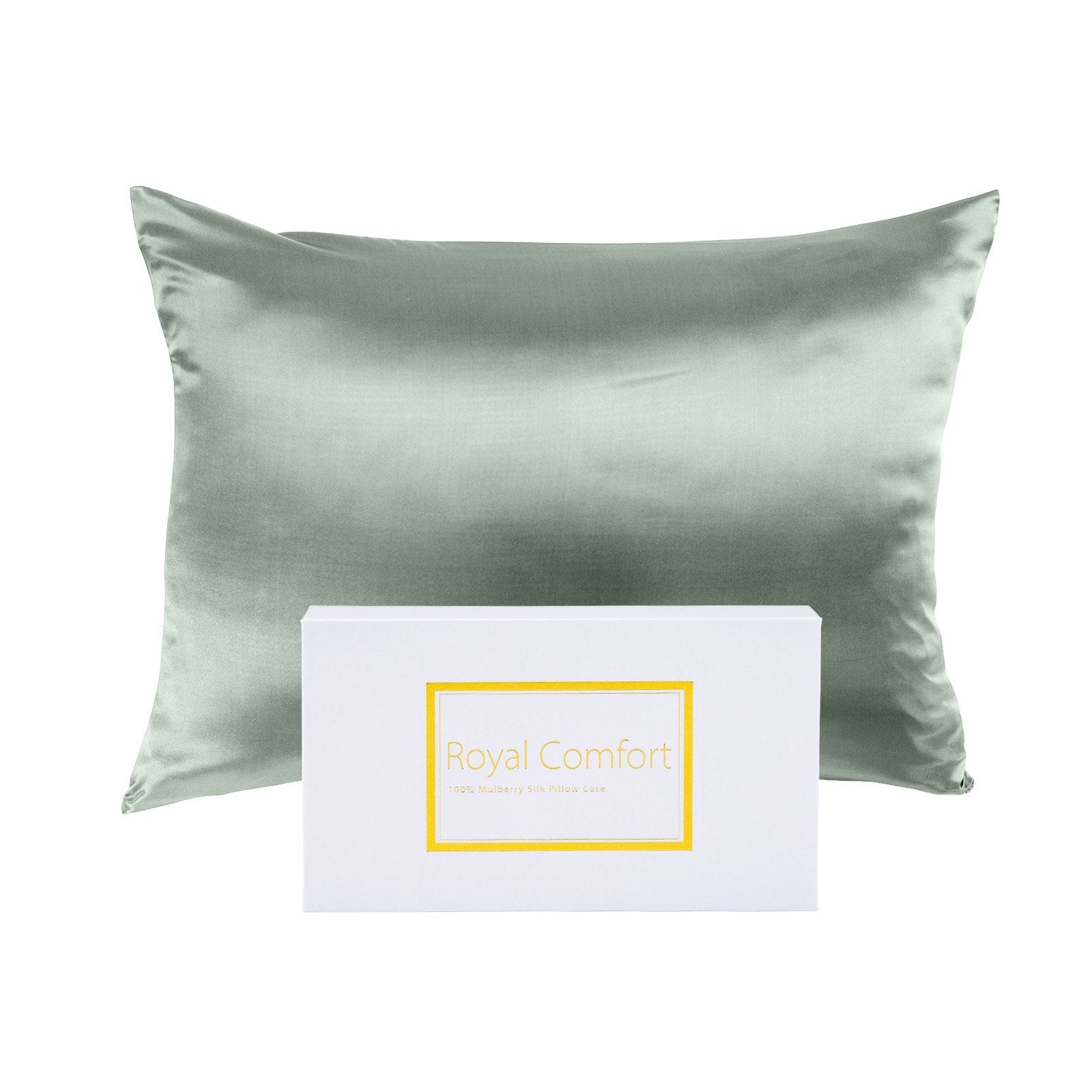 Royal Comfort Pure Silk Pillow Case 100% Mulberry Silk Hypoallergenic Pillowcase 51 x 76 cm Sage - Bedzy Australia