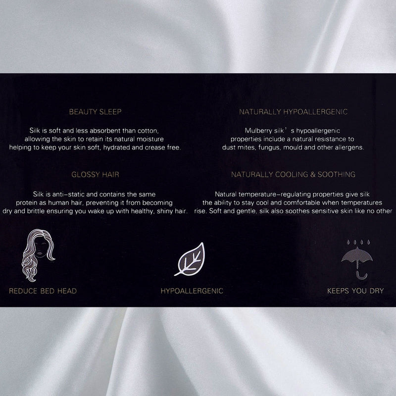 Royal Comfort Pure Silk Pillow Case 100% Mulberry Silk Hypoallergenic Pillowcase 51 x 76 cm Silver - Bedzy Australia