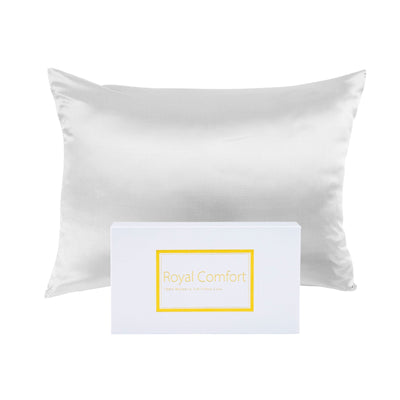 Royal Comfort Pure Silk Pillow Case 100% Mulberry Silk Hypoallergenic Pillowcase 51 x 76 cm White - Bedzy Australia