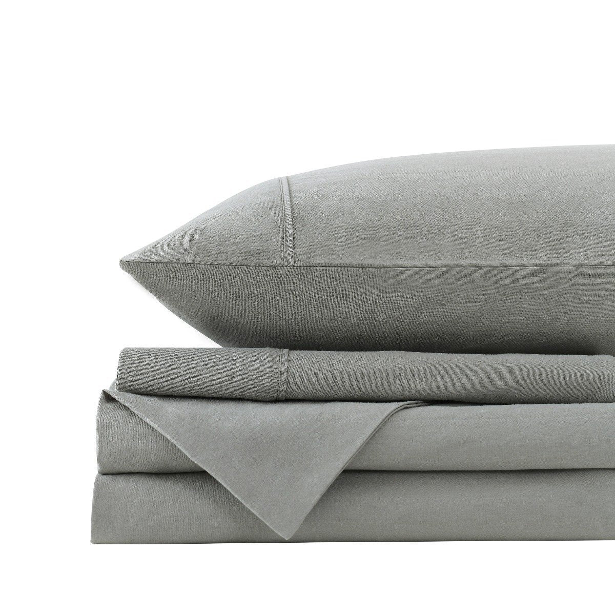 Royal Comfort Vintage Washed 100% Cotton Quilt Cover Set Bedding Ultra Soft Double Grey - Bedzy Australia
