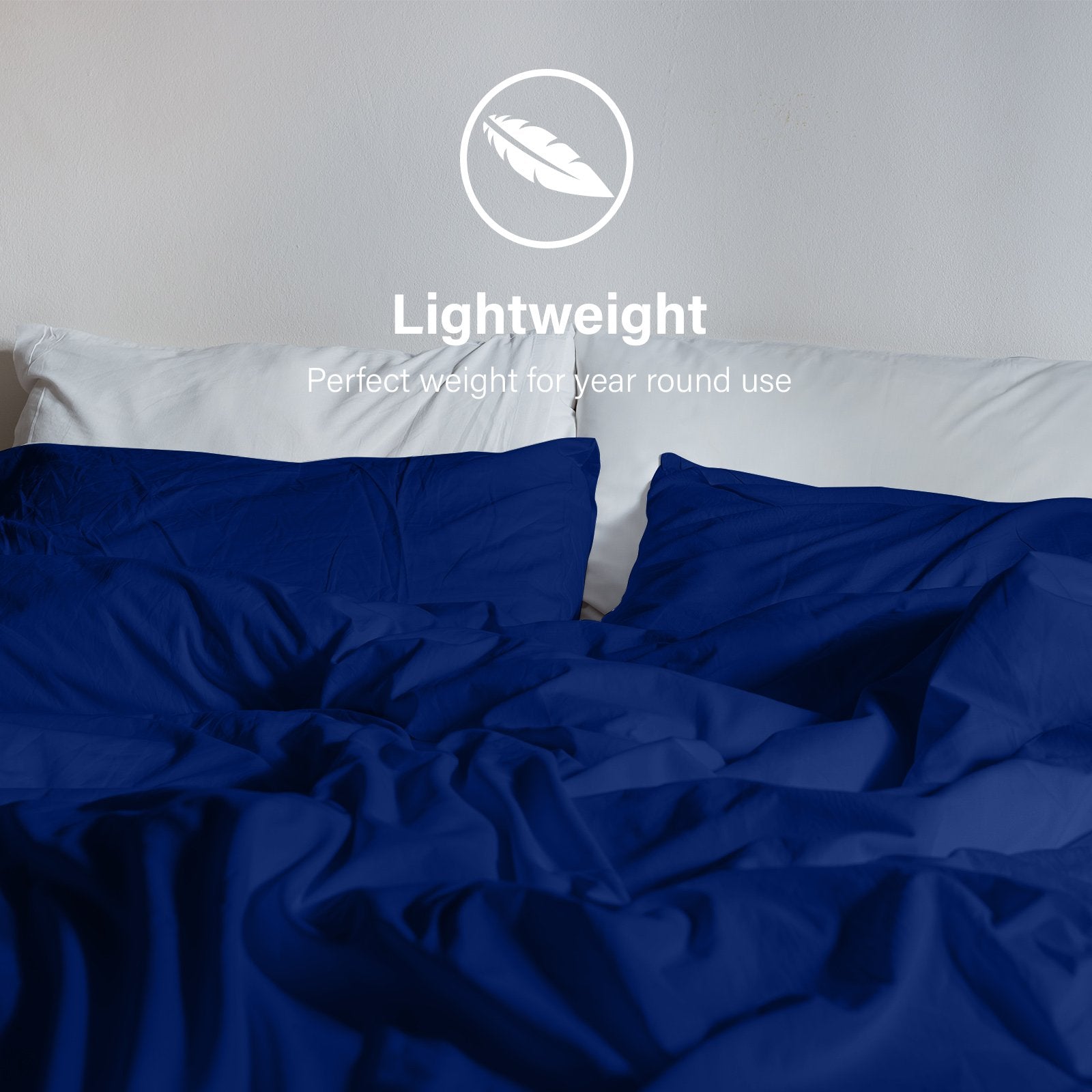 Royal Comfort Vintage Washed 100% Cotton Quilt Cover Set Bedding Ultra Soft Double Royal Blue - Bedzy Australia