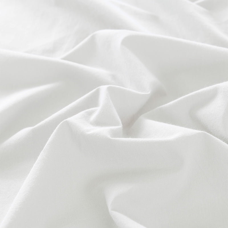 Royal Comfort Vintage Washed 100% Cotton Sheet Set Fitted Flat Sheet Pillowcases Double White - Bedzy Australia - Home & Garden > Bedding