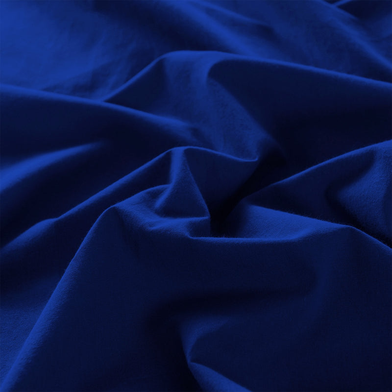 Royal Comfort Vintage Washed 100% Cotton Sheet Set Fitted Flat Sheet Pillowcases Queen Royal Blue - Bedzy Australia