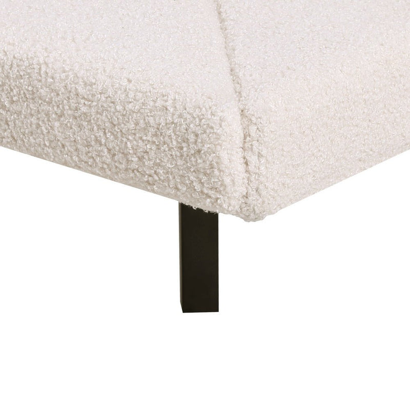 Sasa Queen LED Bed Frame Boucle Beige - Furniture > Bedroom - Bedzy Australia