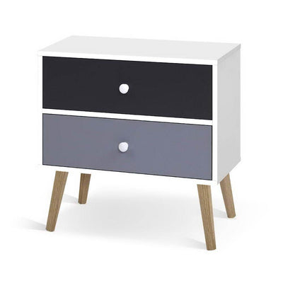 Scandinavian-inspired Bedside Table Black & White - Bedzy Australia