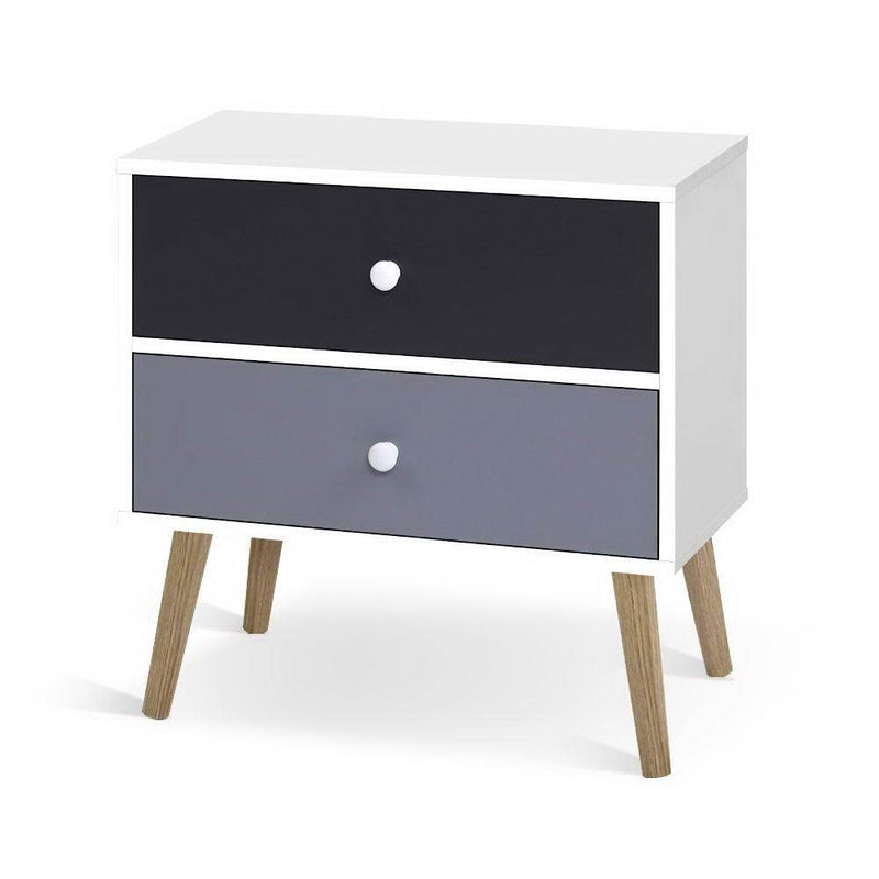 Scandinavian-inspired Bedside Table Black & White - Bedzy Australia - Furniture > Living Room