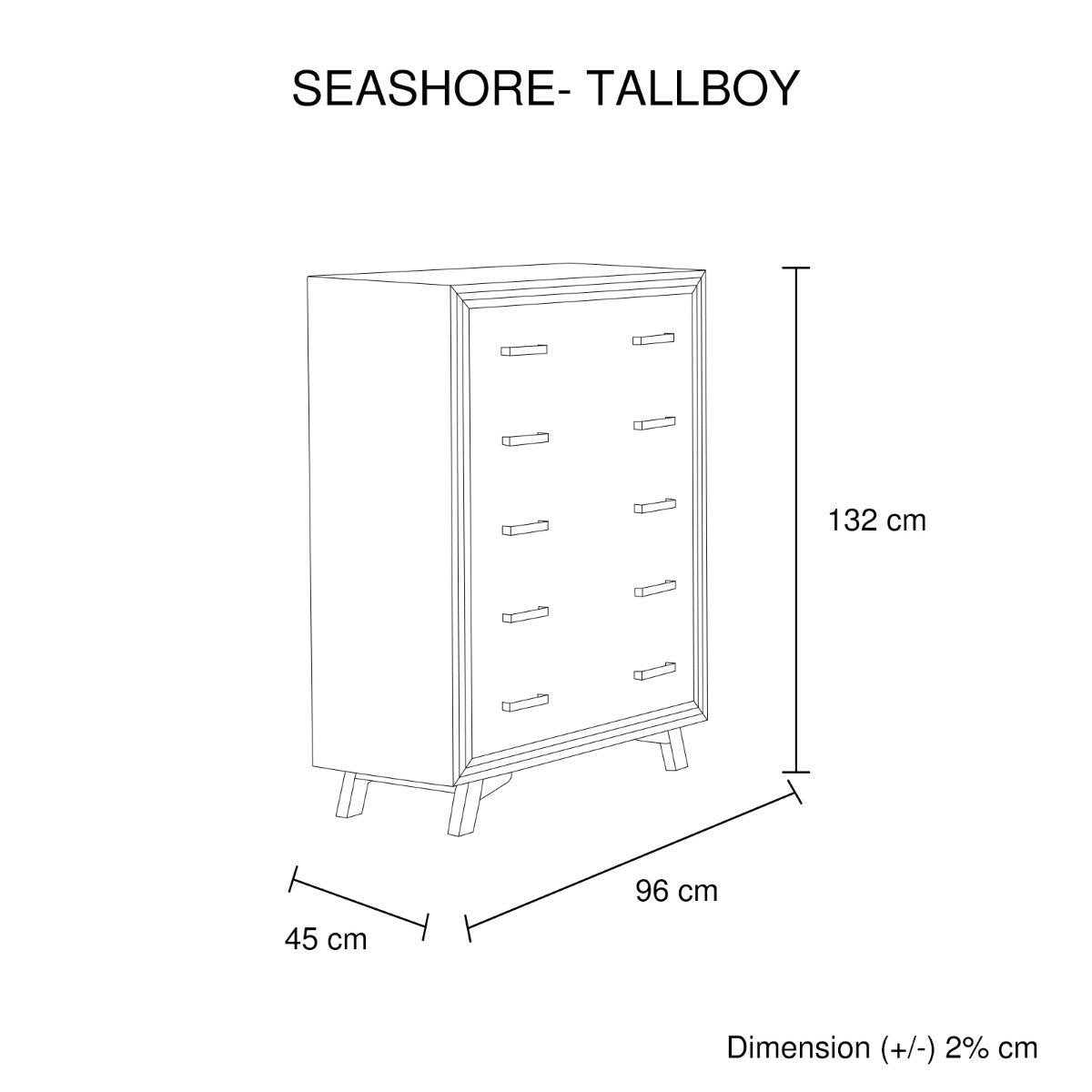 Seashore 2/3 Drawer Tallboy - Bedzy Australia