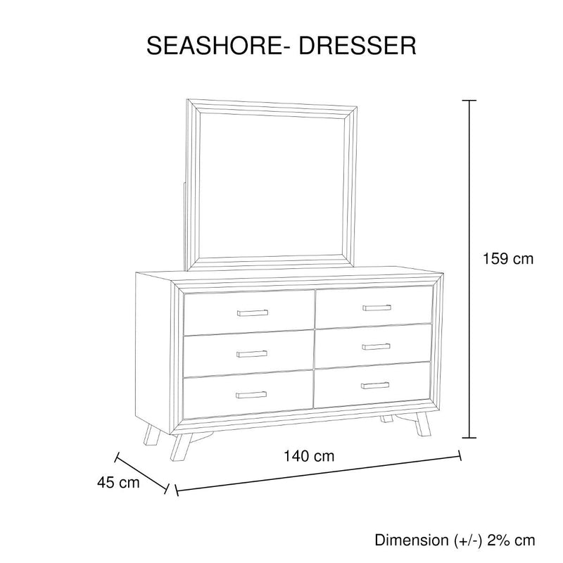 Seashore 6-Drawer Dresser - Bedzy Australia - Furniture > Living Room